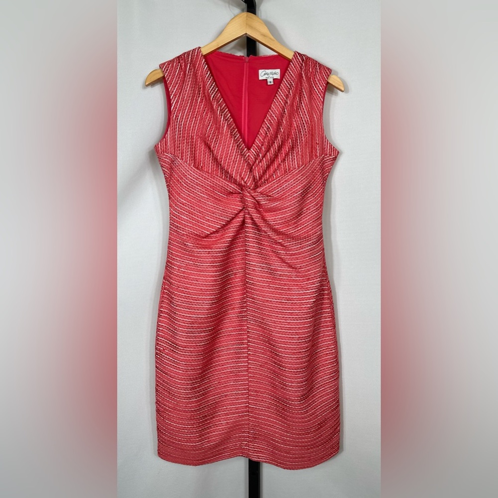 💖 Amy Matto New York Twist Front Dress in Pink Size 6
